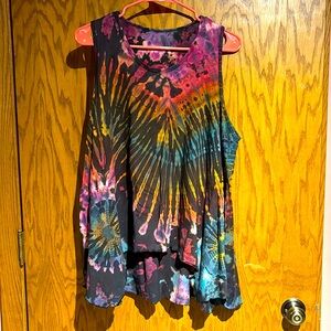 One of a kinds hi-lo tie dye sleeveless top